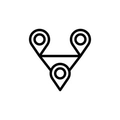 Route, map icon. Simple line, outline vector elements of navigation icons for ui and ux, website or mobile application