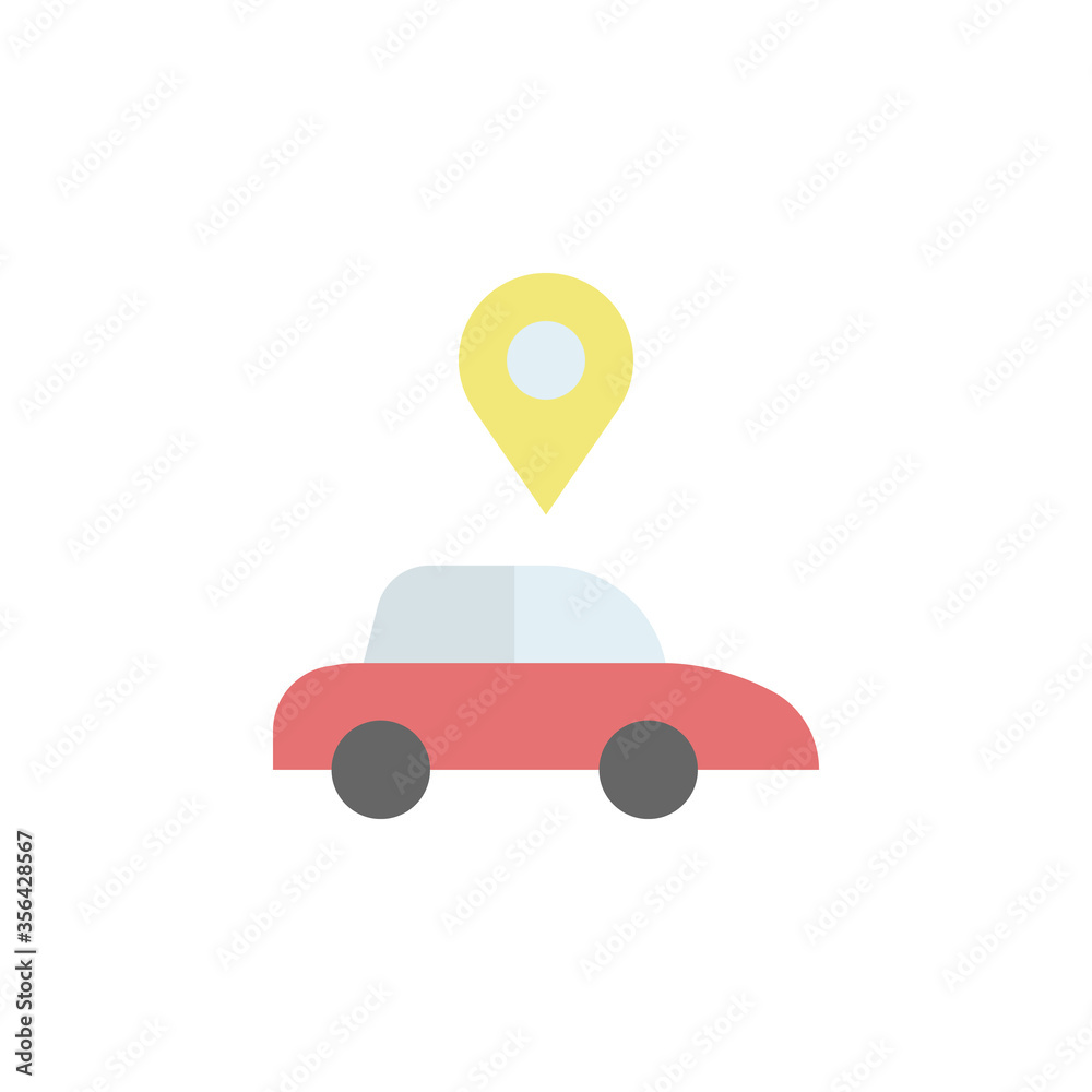 Poster car, map icon. simple color vector elements of navigation icons for ui and ux, website or mobile app