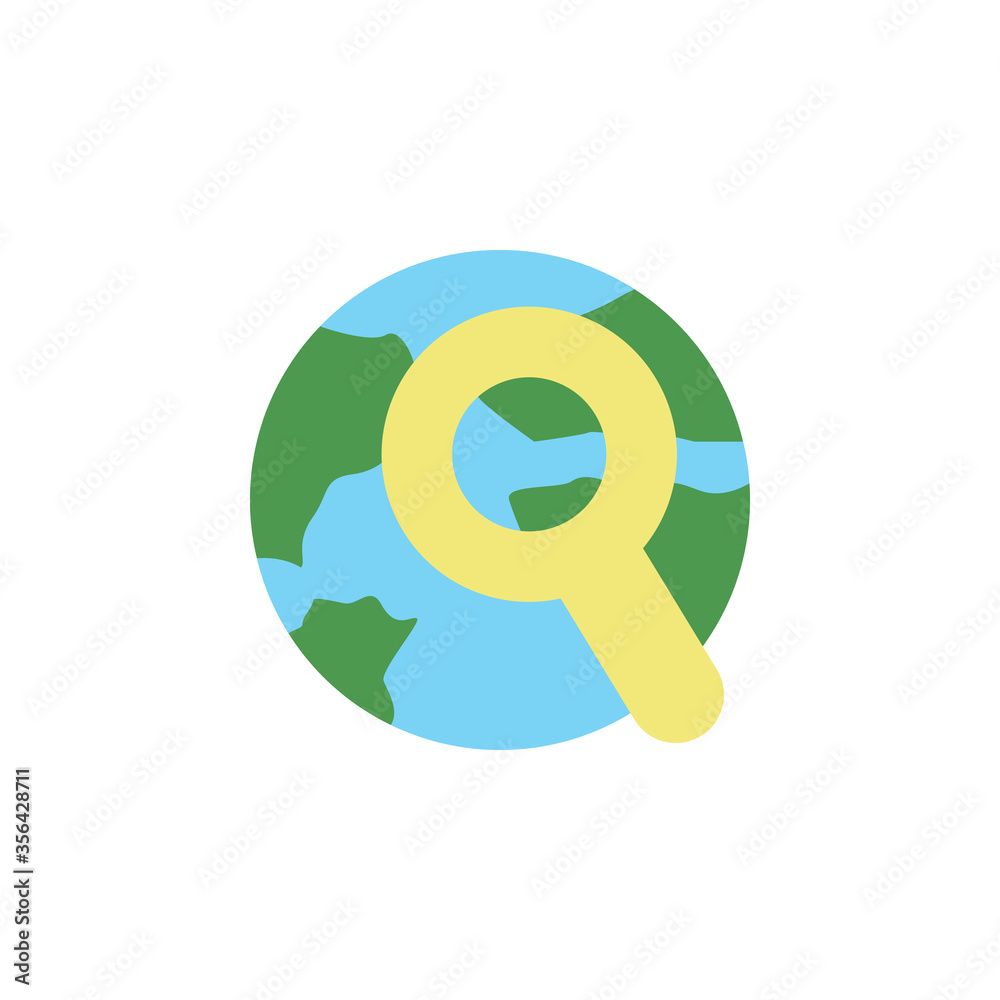 Poster earth, search icon. simple color vector elements of navigation icons for ui and ux, website or mobil