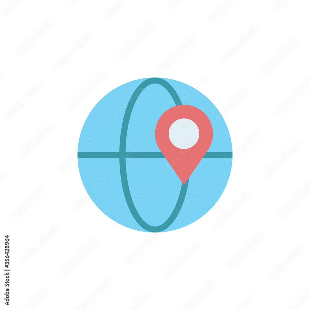 Poster earth globe, global icon. simple color vector elements of navigation icons for ui and ux, website or