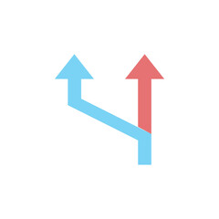 Detour, arrow icon. Simple color vector elements of navigation icons for ui and ux, website or mobile application