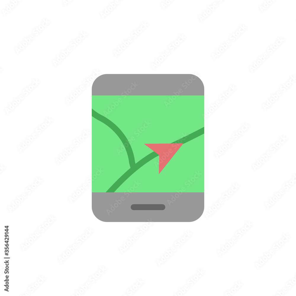 Poster gps, phone, map icon. simple color vector elements of navigation icons for ui and ux, website or mob