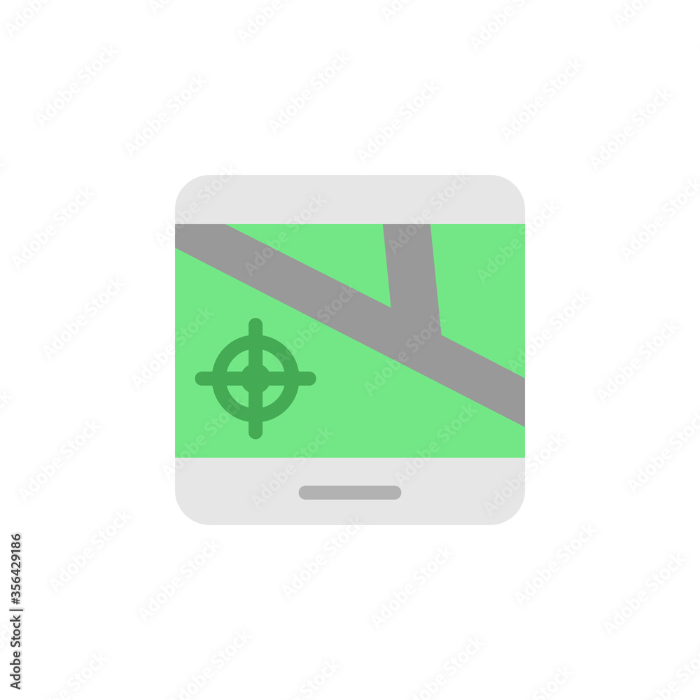 Poster gps, tablet, map icon. simple color vector elements of navigation icons for ui and ux, website or mo