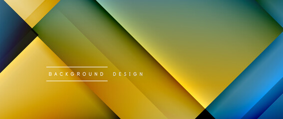 Square shapes composition, fluid gradient geometric abstract background. 3D shadow effects, modern design template