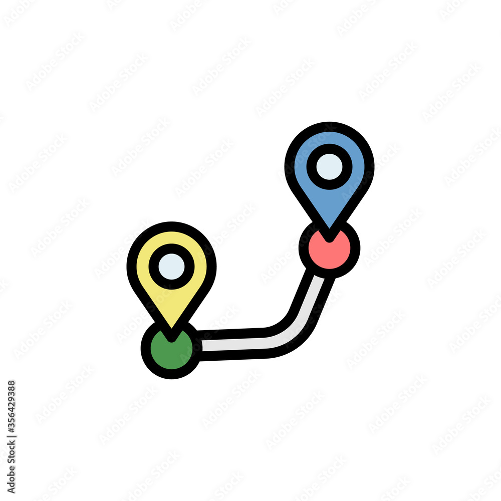 Poster route, map icon. simple color with outline vector elements of navigation icons for ui and ux, websit