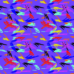 seamless pattern with colorful stroke lines