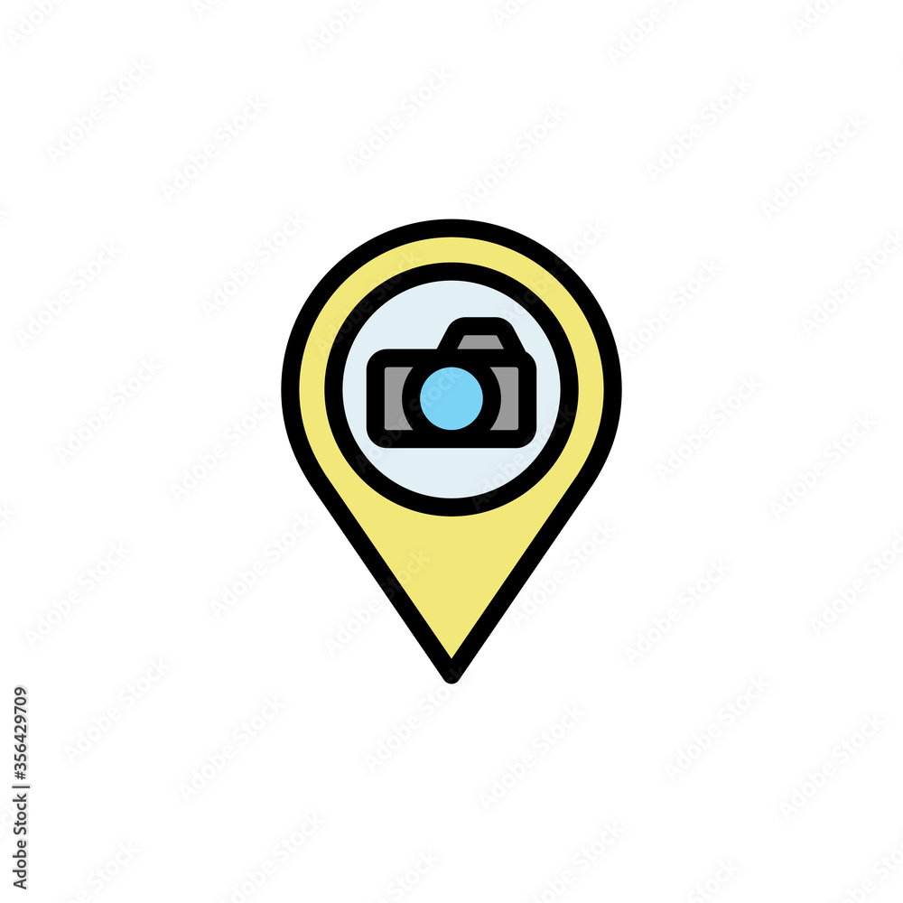 Poster placeholder, camera icon. simple color with outline vector elements of navigation icons for ui and u