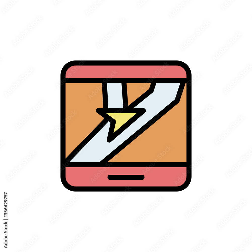 Poster gps, tablet, map icon. simple color with outline vector elements of navigation icons for ui and ux, 
