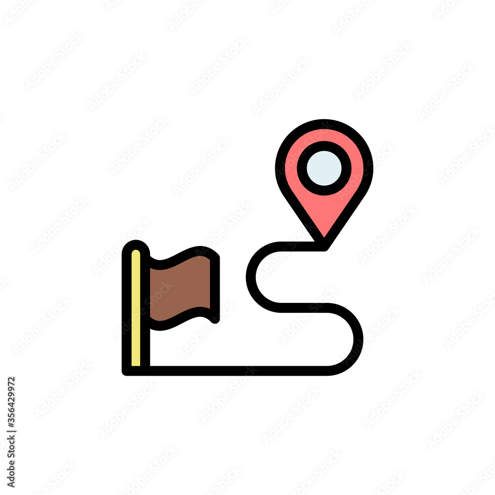 Poster route, map icon. simple color with outline vector elements of navigation icons for ui and ux, websit