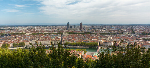 Lyon, Francia vistas desde la Basílica Notre-Dame de Fourvière