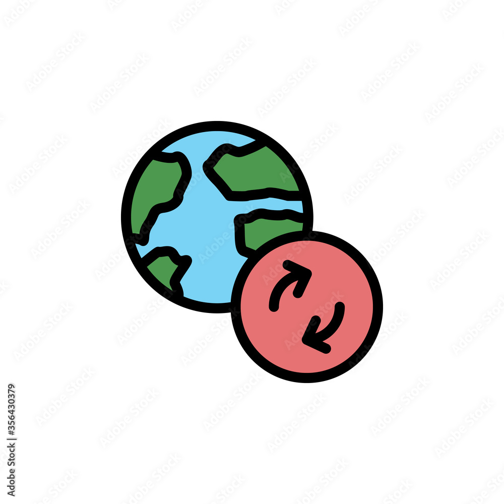 Poster planet earth, map icon. simple color with outline vector elements of navigation icons for ui and ux,
