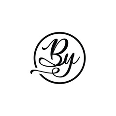 Initial Letter BY Logo Design Vector Template. Creative Linked Alphabetical BY Logo Vector