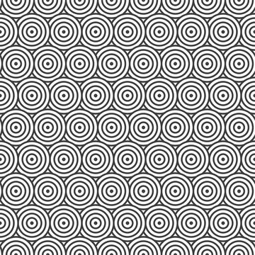 Continuous Ornate Graphic Circle Swatch Texture. Repeat Black Vector Plexus Print Pattern. Repetitive Decorative Continuous Tile 