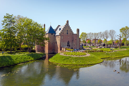Aerial from castle Radboud in Medemblik the Netherlands
