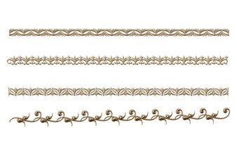 3d antique geometric border pattern