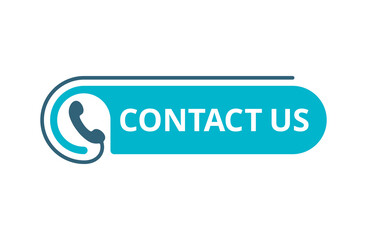 Contact us button  - template for phone number place in website header  - catchy sticker with phone headset pictogram