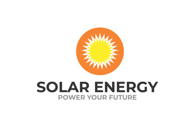 Creative innovation solar energy power vector logo design