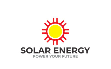 Creative innovation solar energy power vector logo design