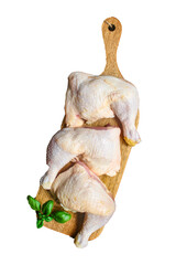 chicken legs raw meat Menu concept serving size. food background top view copy space for textketo...