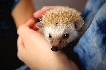 baby hedgehog in hands