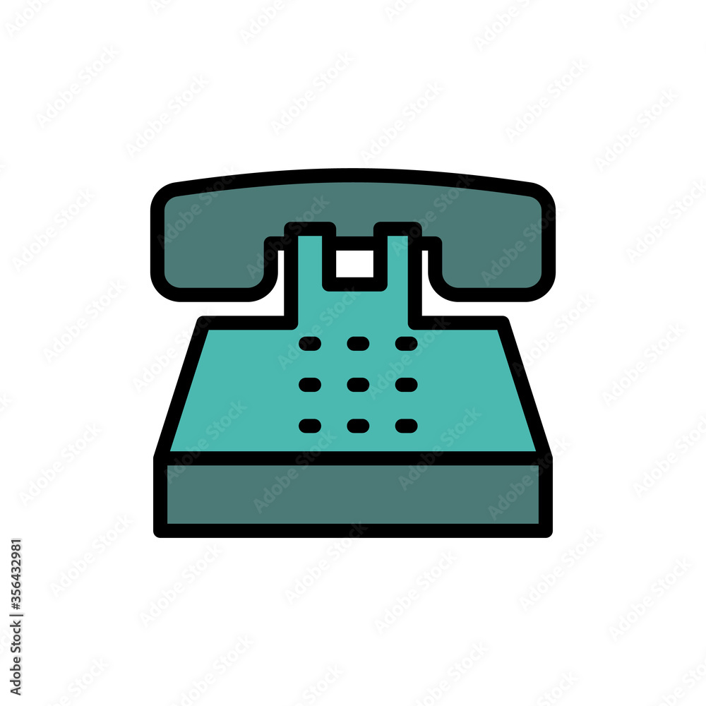 Poster phone, landline icon. simple color with outline vector elements of communication icons for ui and ux
