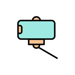 Smartphone, technology, selfie stick icon. Simple color with outline vector elements of communication icons for ui and ux, website or mobile application