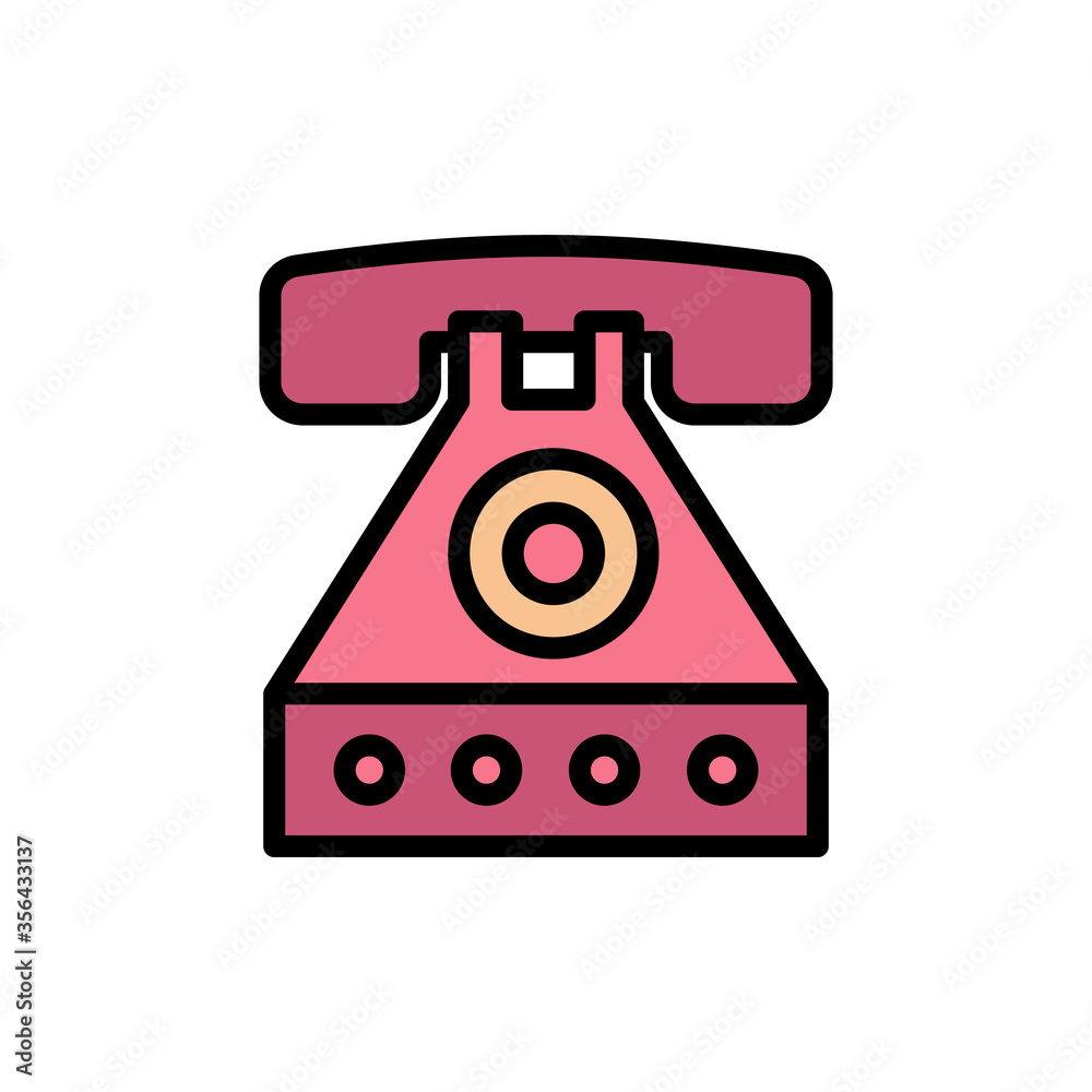 Poster phone, landline icon. simple color with outline vector elements of communication icons for ui and ux