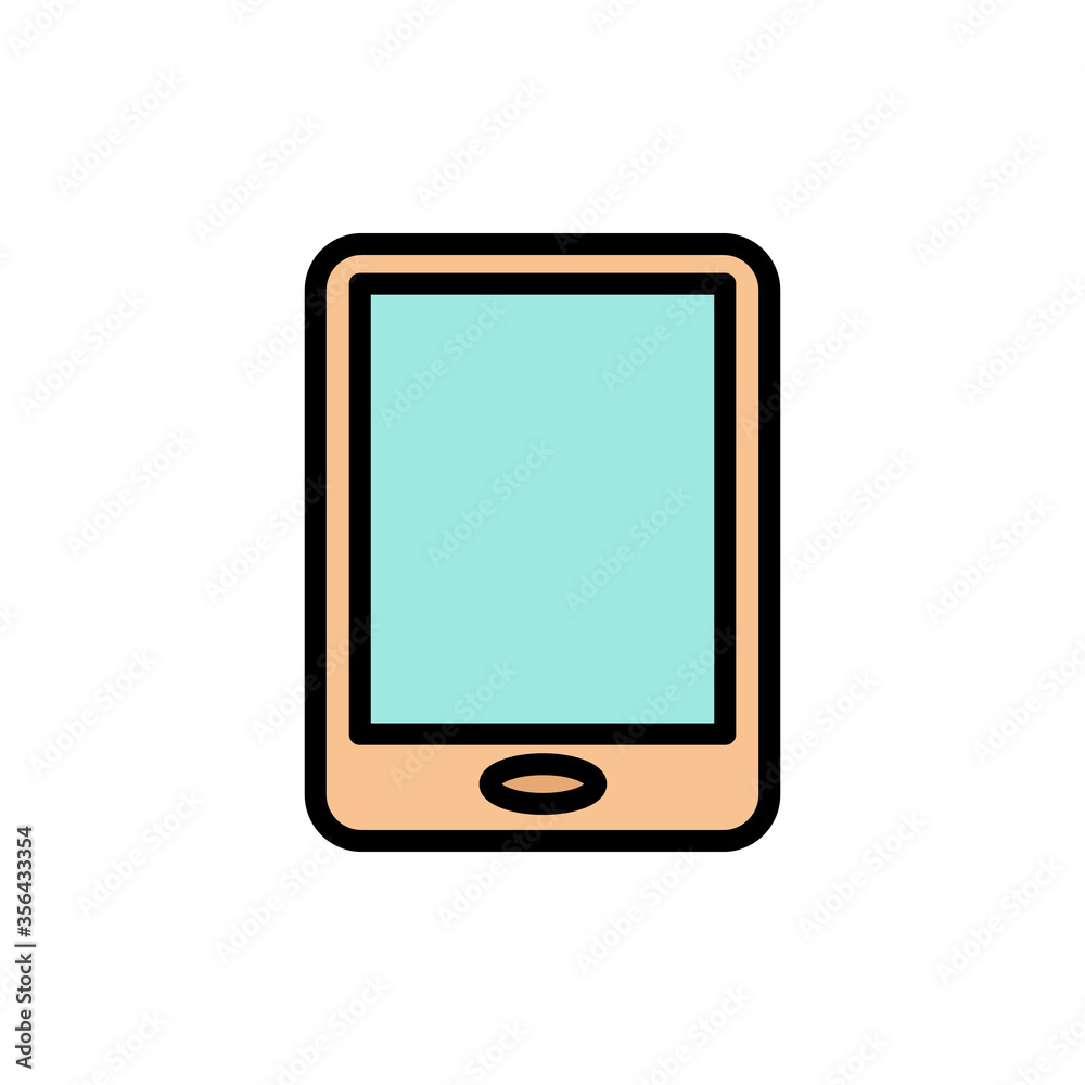 Poster smartphone, technology icon. simple color with outline vector elements of communication icons for ui