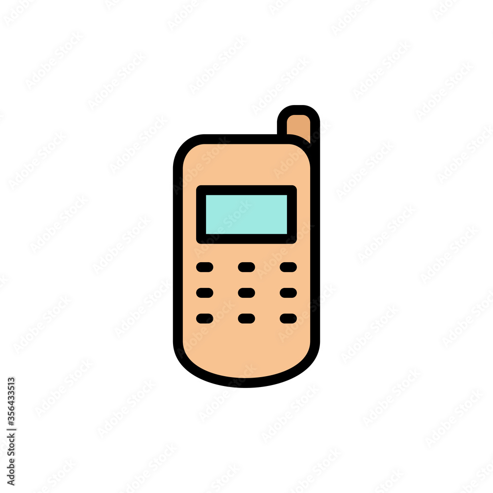 Poster phone, mobile, technology icon. simple color with outline vector elements of communication icons for