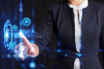 Business, Technology, Internet and network concept. Young businessman working on a virtual screen...
