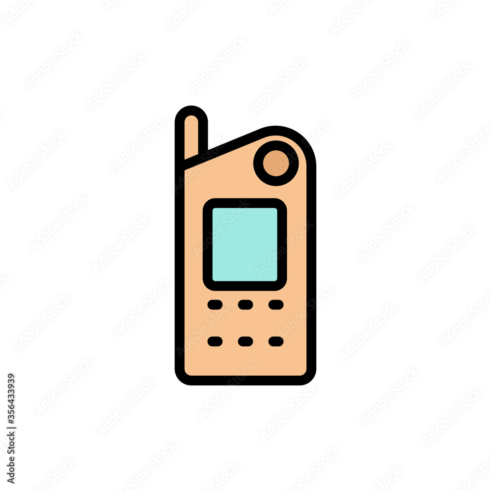 Poster phone, mobile, technology icon. simple color with outline vector elements of communication icons for