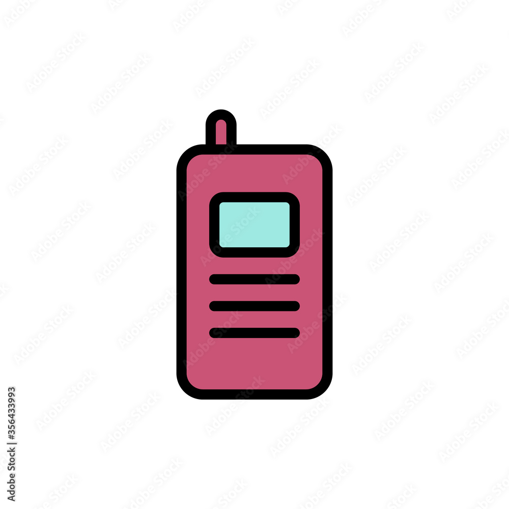 Poster phone, mobile, technology icon. simple color with outline vector elements of communication icons for