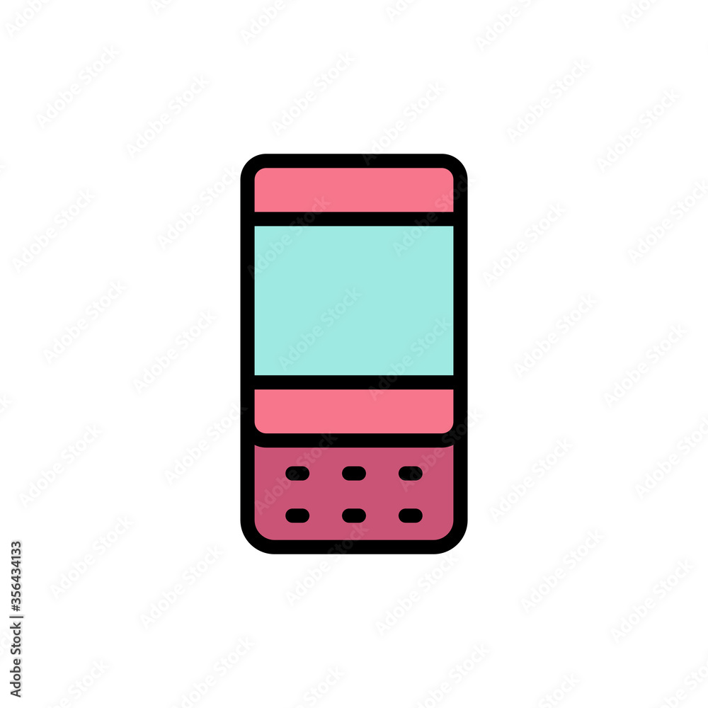 Poster phone, mobile, technology icon. simple color with outline vector elements of communication icons for