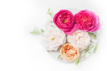 Obraz na płótnie Canvas Flower invite card for wedding, save date, thank you, business.