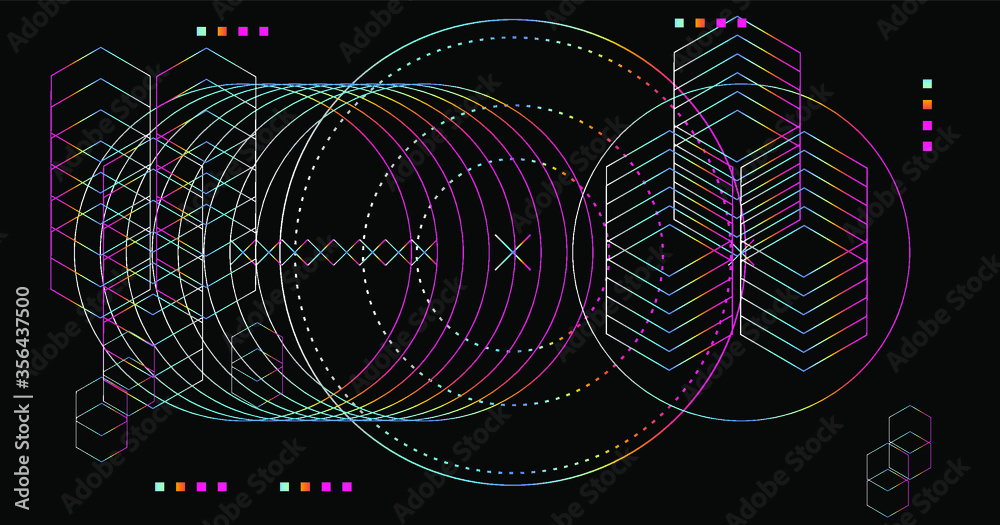 Poster HUD futuristic frame. Game target borders, technology sci-fi menu interface. Virtual reality display screen.
