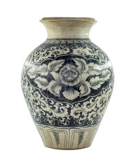 a traditional chinese porcelain with in dark blue colored