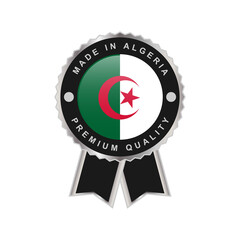 Fototapeta na wymiar Made in Algeria with emblem badge labels