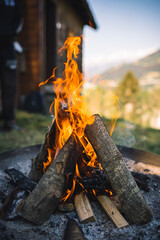 Feuer in Graubünden, Schweiz