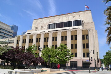 Los Angeles Times office in Los Angeles. LA Times has been published since 1881.