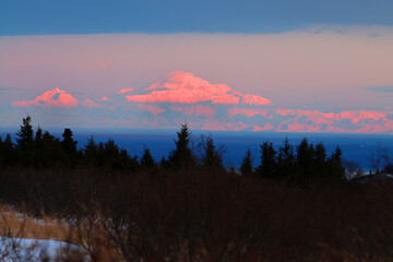 View of Alaska Mountain Range from Chugach State Park Alaska