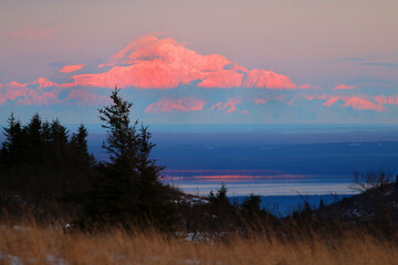 View of Alaska Mountain Range from Chugach State Park Alaska