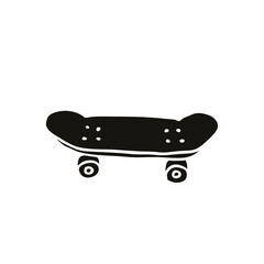 skateboard doodle icon, vector illustration
