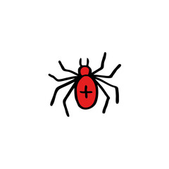 spider doodle icon, vector illustration
