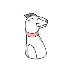 Laughter to tears. sticker dog emotions. doodle vector illustration on white background