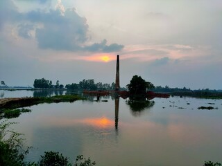 power plant at night