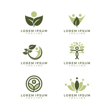 Set of bubbles, stickers, labels, tags with text. Natural, eco food. Organic food badges in vector (cosmetic, food). Vector logos. Natural logos with leaves.