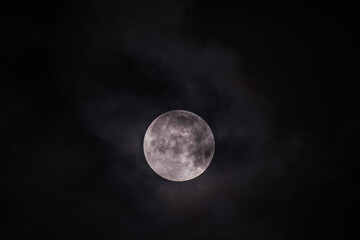 Naklejka na ściany i meble Isolate photo of full moon with cloud