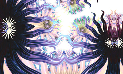 Beautiful abstract flower for art projects, cards, business, posters. 3D illustration, computer-generated fractal