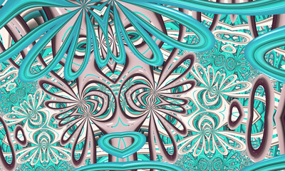 Beautiful abstract flower for art projects, cards, business, posters. 3D illustration, computer-generated fractal