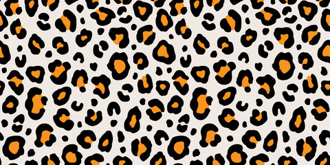 Colorful leopard seamless pattern. Fashion stylish vector texture.